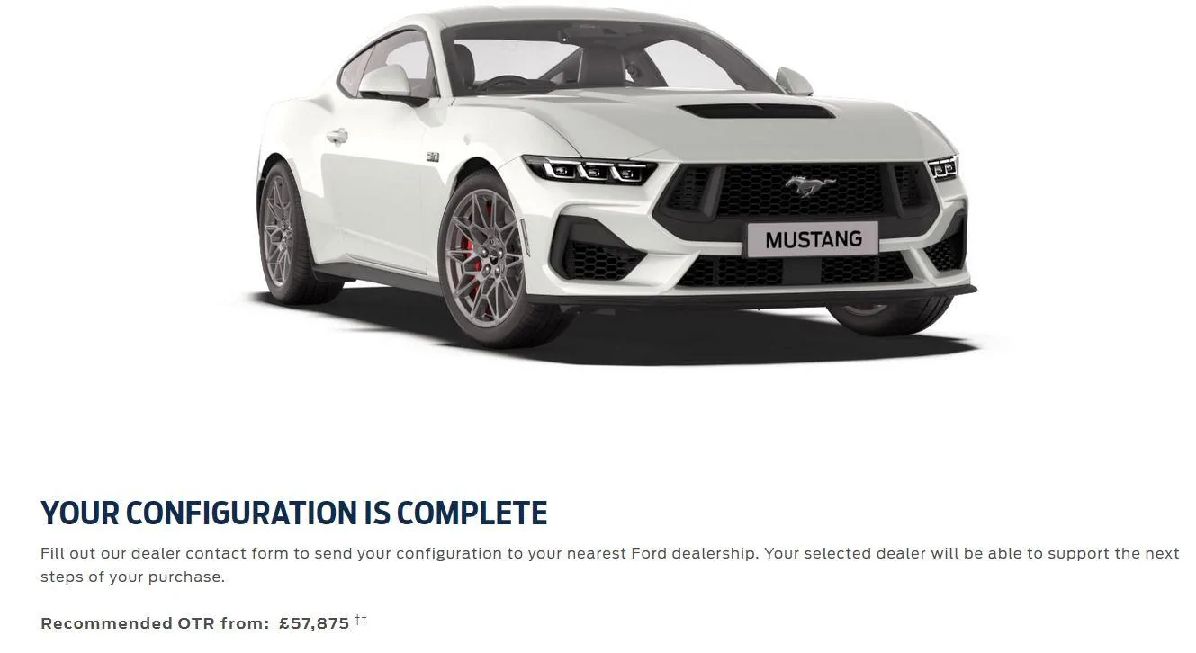S650 Mustang 2024 Mustang Australia (AU) Pricing and Timing Schedule Captur