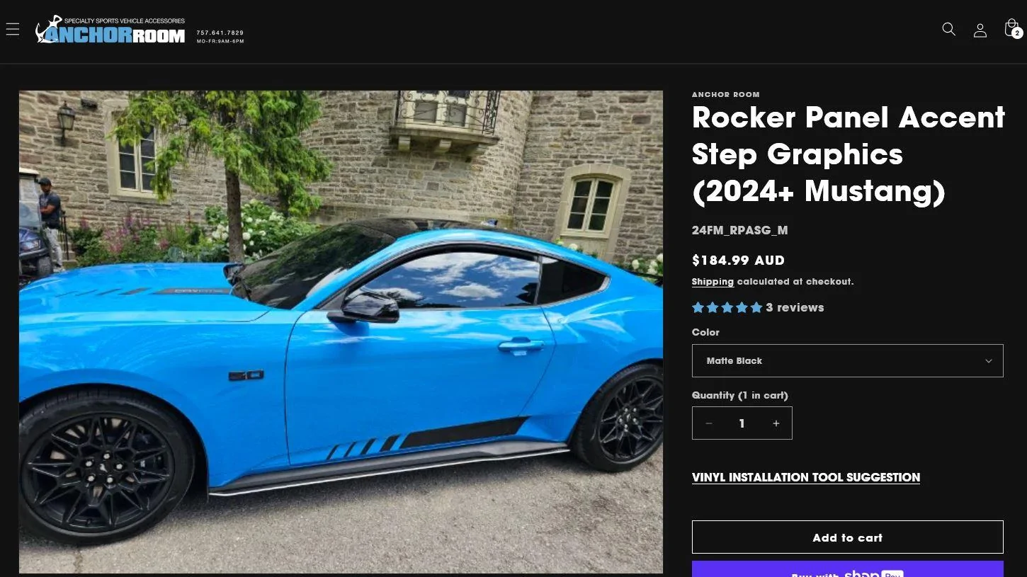 S650 Mustang RTR style side graphics alternative? ARGraphics