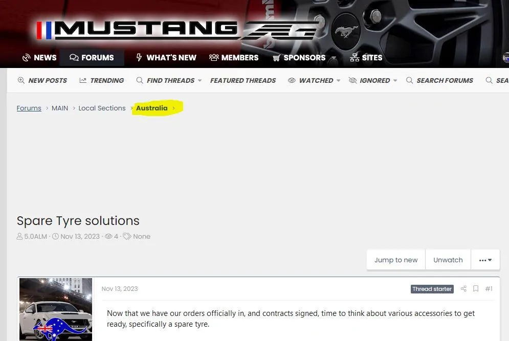 S650 Mustang Spare Tyre solutions Captur
