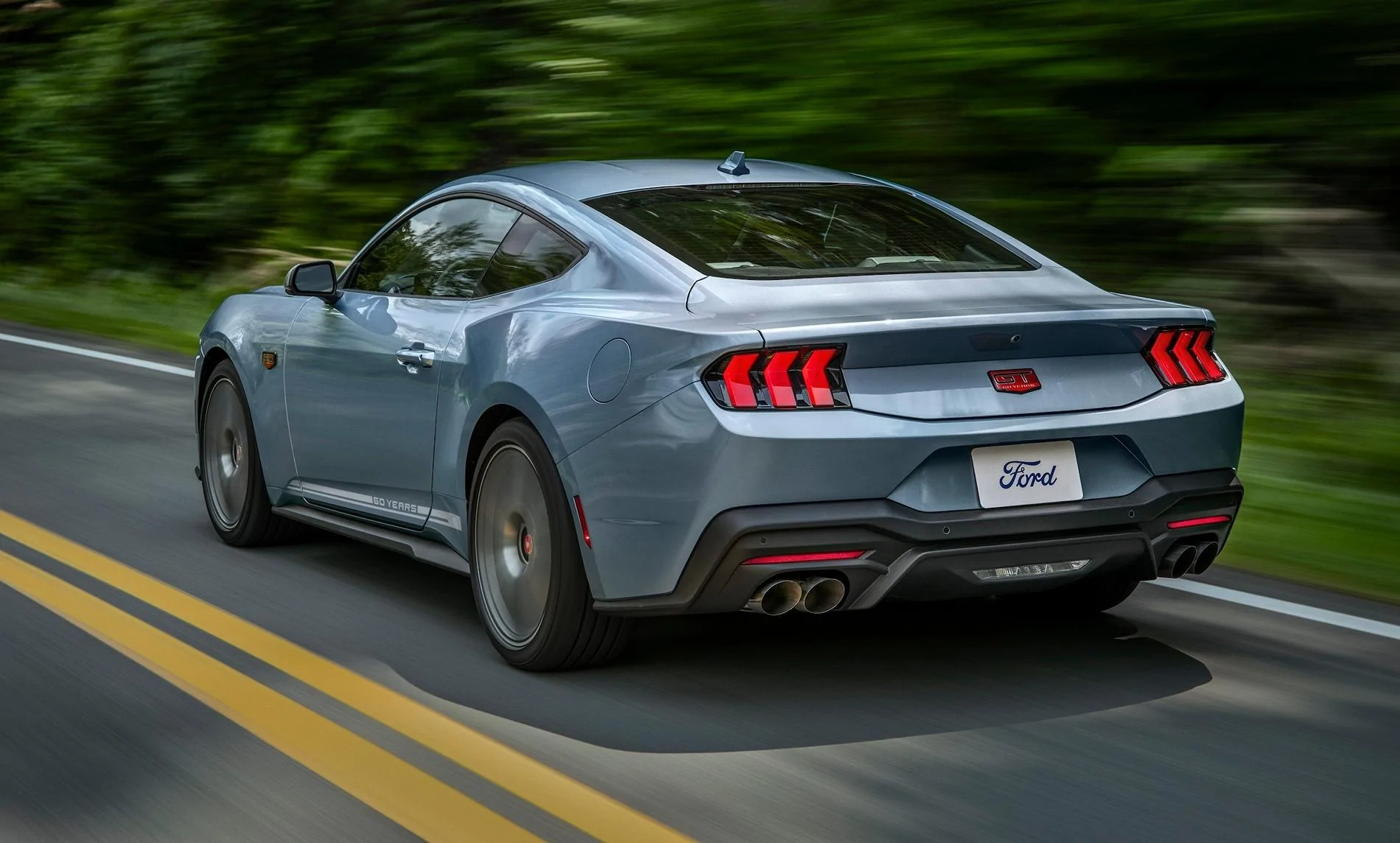 S650 Mustang Mustang 60th Anniversary Package: Now in Iconic Brittany Blue. Mustang Owners Gain Another Heritage Gauge Cluster Design 2025 Ford Mustang 60th Anniversary Package in Brittany Blue_08
