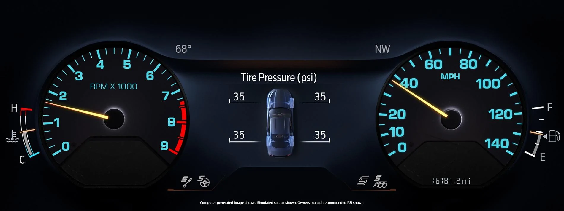 S650 Mustang Mustang 60th Anniversary Package: Now in Iconic Brittany Blue. Mustang Owners Gain Another Heritage Gauge Cluster Design Mustang Heritage Gauge Cluster 2 Night