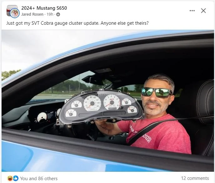 S650 Mustang Got my Cobra Gauge update cobracluster
