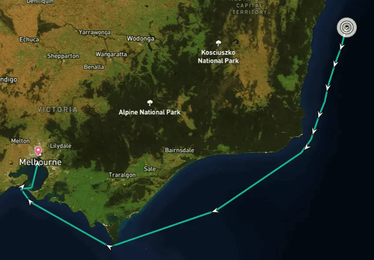 S650 Mustang Tracking the Vehicle Carrier Tarifa around Australia 1725054999404-3n