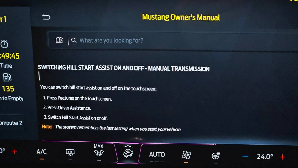 S650 Mustang What happened to Hill Start Assist? 20241015_155156_1200
