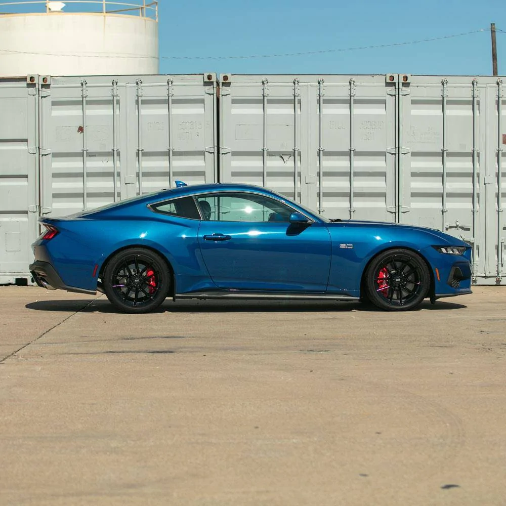 S650 Mustang Gloss Black SVE DHP1 Wheels On 2024 Atlas Blue Mustang GT sve-mustang-dhp1-wheel-nitto-tire-kit-19x10-11-black-24-25_46d4e3cf