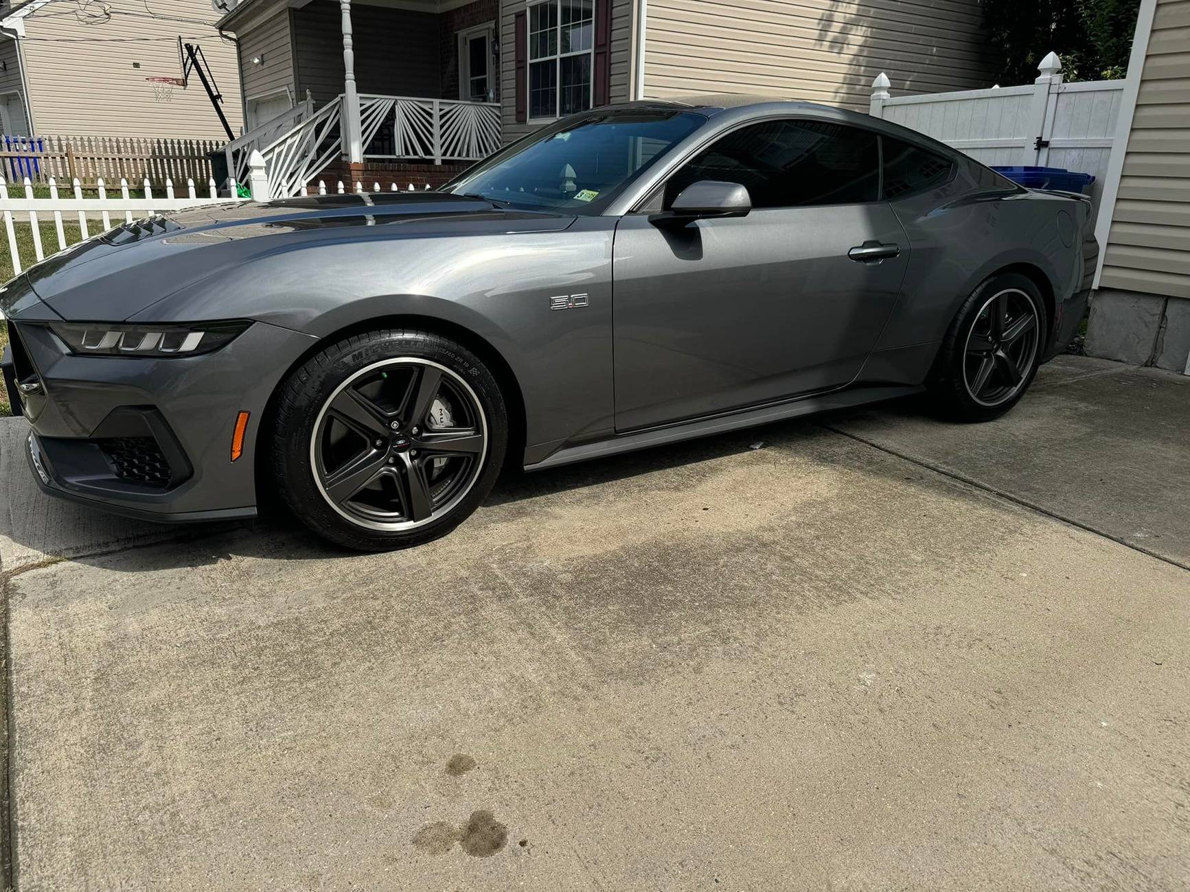 S650 Mustang Photos of Dark Matter Gray And Carbonized Gray GT Performance Package Bodies Matched With Either Carbonized Gray Or Tarnished Dark Aluminum Wheels mustan