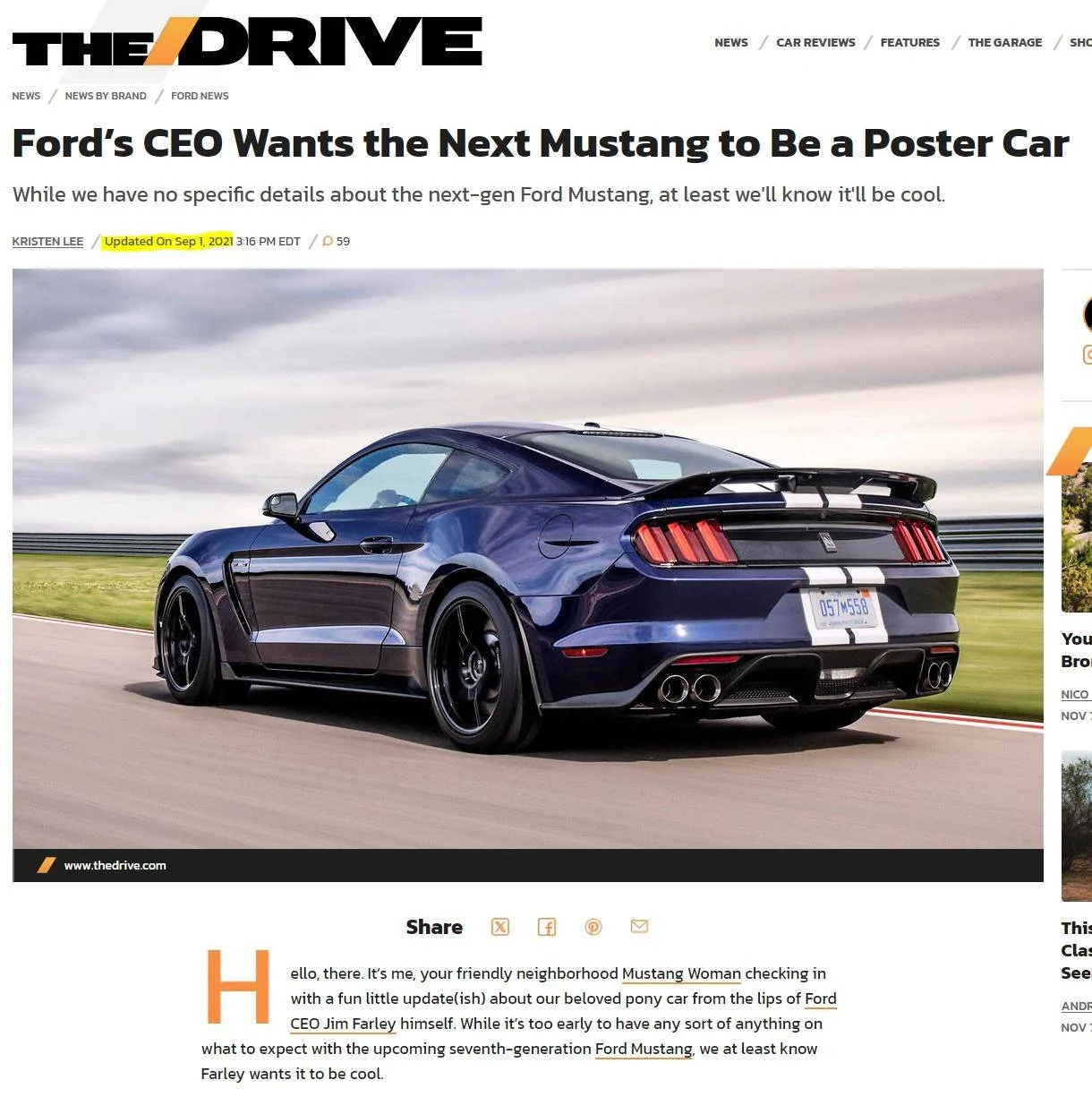S650 Mustang Did the s650 live up to the "Poster car" promise Farley made? Captur