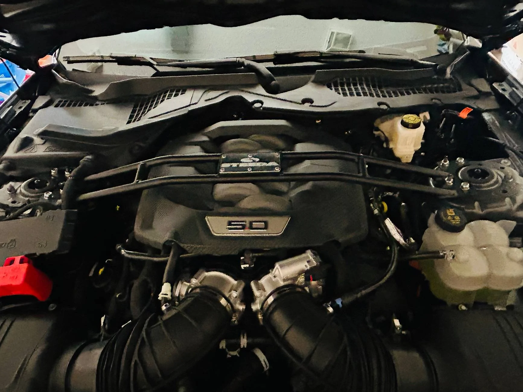 S650 Mustang Strut Tower Brace Installed IMG_3850