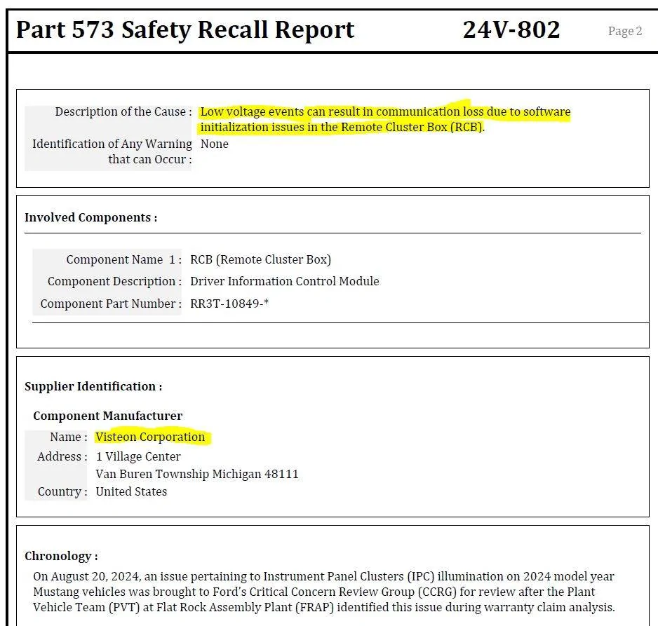 S650 Mustang Australia - 24C35 S650 Recall and Service Action Lookup IPC