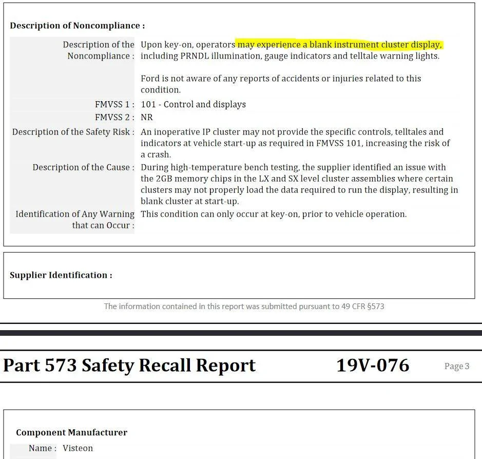 S650 Mustang Australia - 24C35 S650 Recall and Service Action Lookup IPC3