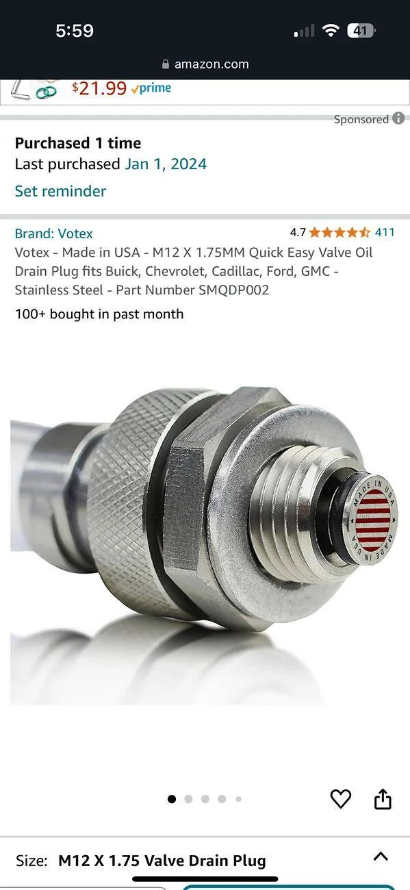 S650 Mustang Oil Drain Plug Specs IMG_1915