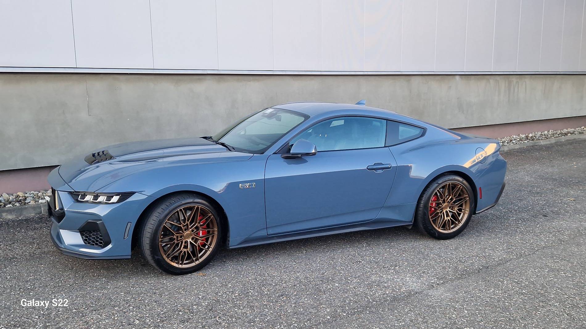 S650 Mustang Which color of rocker panel stripes with bronze package (sort of) 20241116_155920