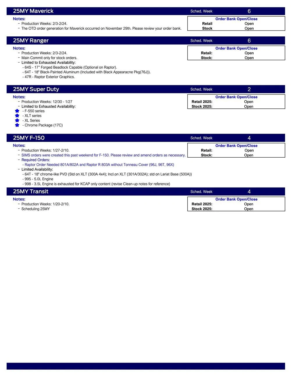 S650 Mustang 2025 Mustang Scheduling This Week (12/5/24) for Production Weeks 2/3 - 2/17/25 page 2