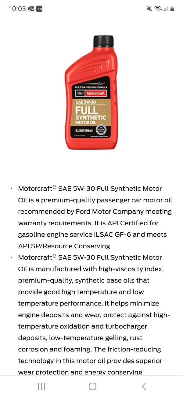 S650 Mustang Factory Oil Slightly Low? Screenshot_20241123_220351_Chrom