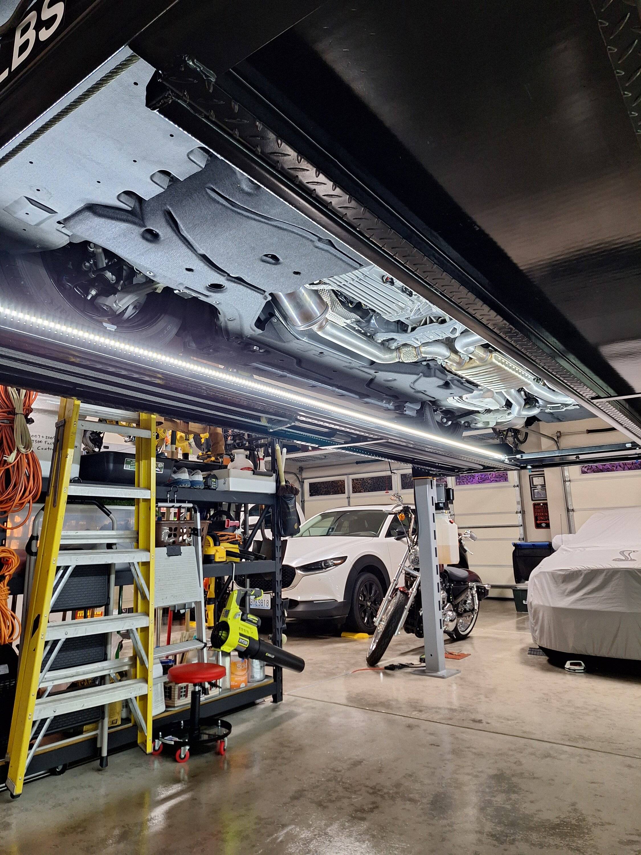 S650 Mustang LED light Install on 4 post Lift 20241230_172508