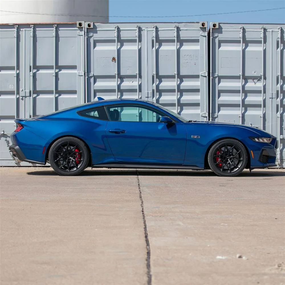S650 Mustang 2024 Atlas Blue Mustang GT On SVE MHP1 Wheels sve-mustang-mhp1-wheel-kit-19x10-11-gloss-black-15-24_0aef9a15