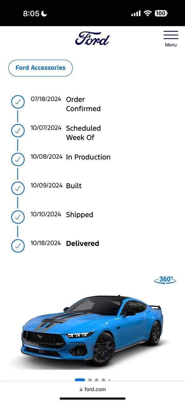 S650 Mustang Build date to delivery time IMG_0151