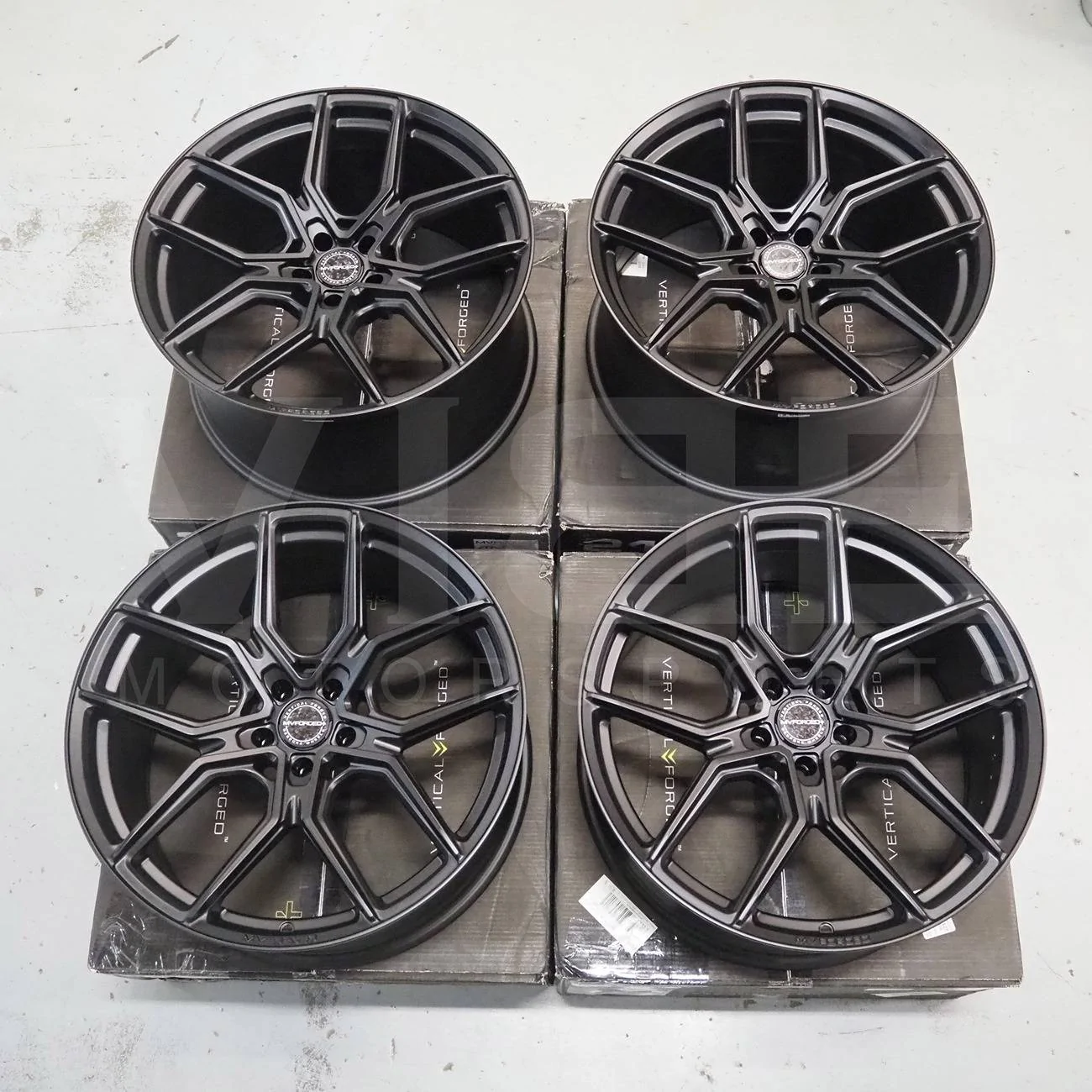 S650 Mustang MV Forged+ MVF5 Vertical Forged Wheels Available in 20 - Vibe Motorsports mv-forged-mvf5-satin-black-wheels-1