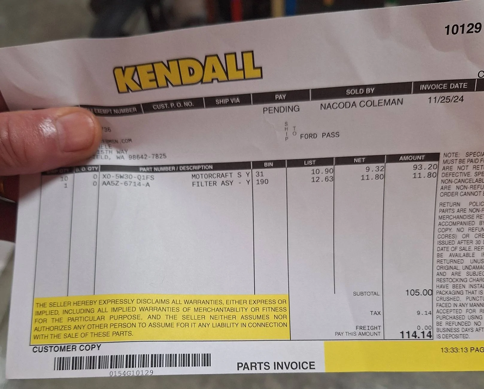 S650 Mustang 1000 mile oil change 20250102_153647