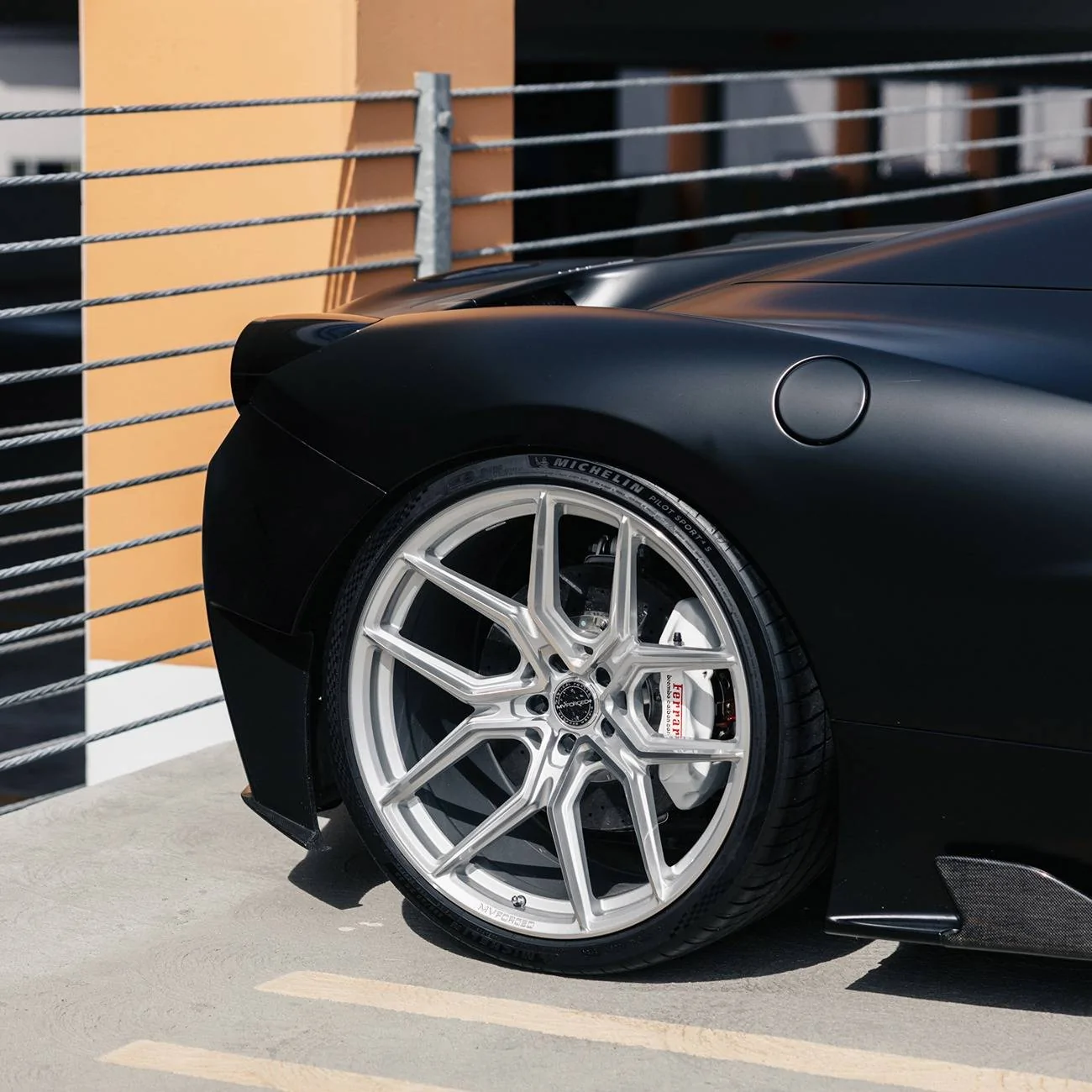 S650 Mustang MV Forged+ MVF5 Vertical Forged Wheels Available in 20 - Vibe Motorsports ferrari-458-mv-forged-mvf5-diamond-silver-wheels-3