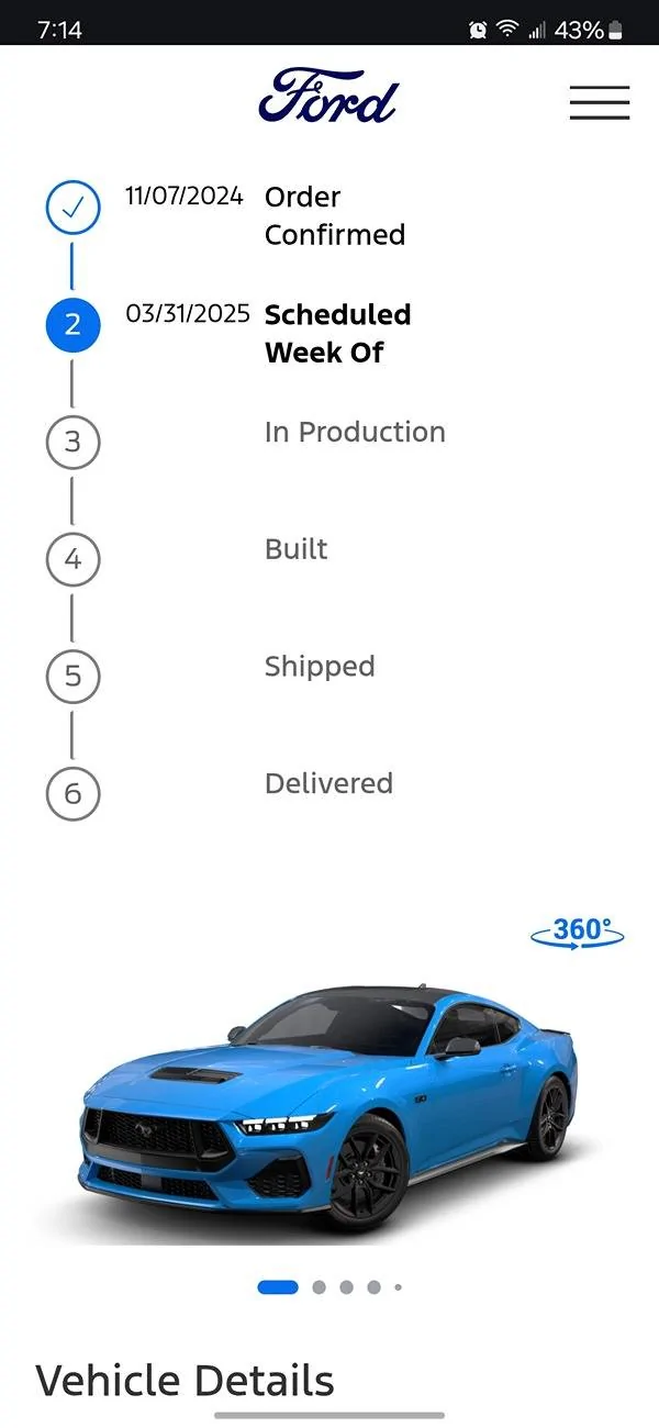 S650 Mustang Can't wait, 3/31 build week 1000007102