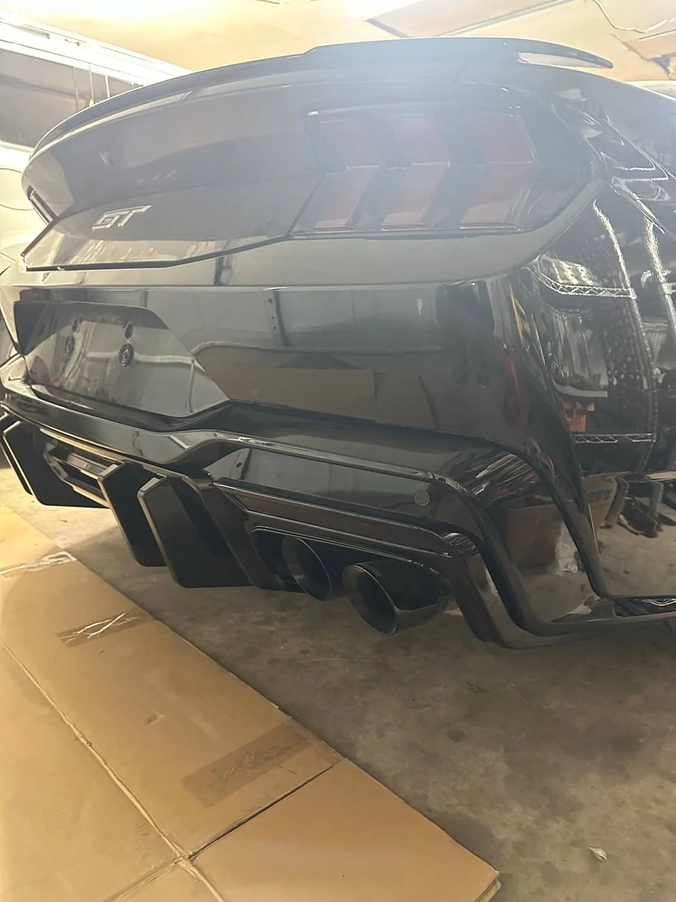 S650 Mustang Ikon Motorsport Gloss black diffuser Installed IMG_3996