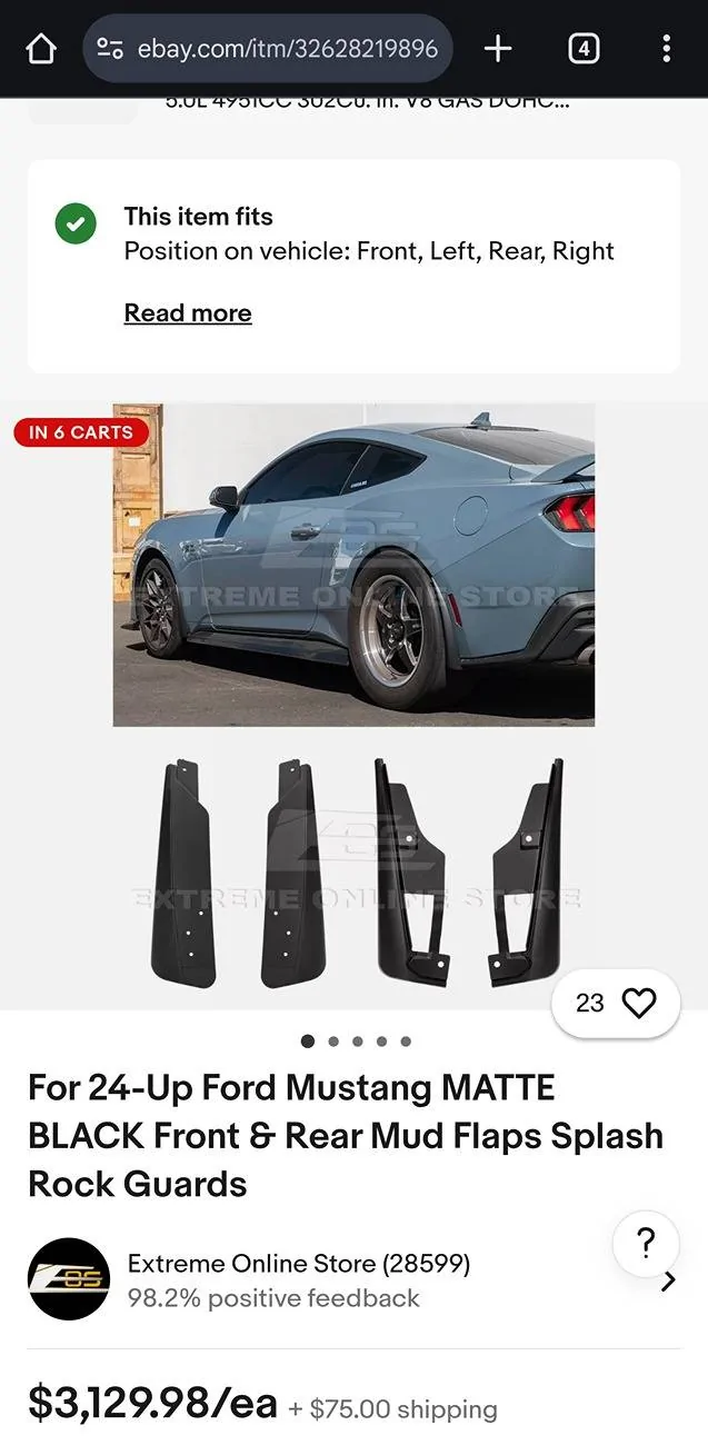 S650 Mustang Splash Guards Screenshot_20250316_093552_Chrom