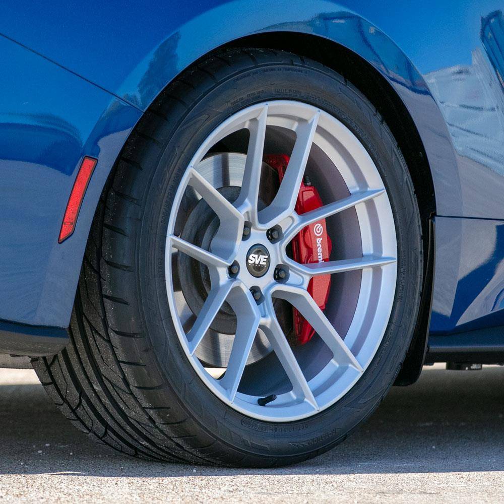S650 Mustang LMR's 2024 Mustang GT On Silver Forged SVE DHP1 Wheels sve-mustang-dhp1-forged-wheel-nitto-tire-kit-19x10-11-silver-24-25_496ada9f