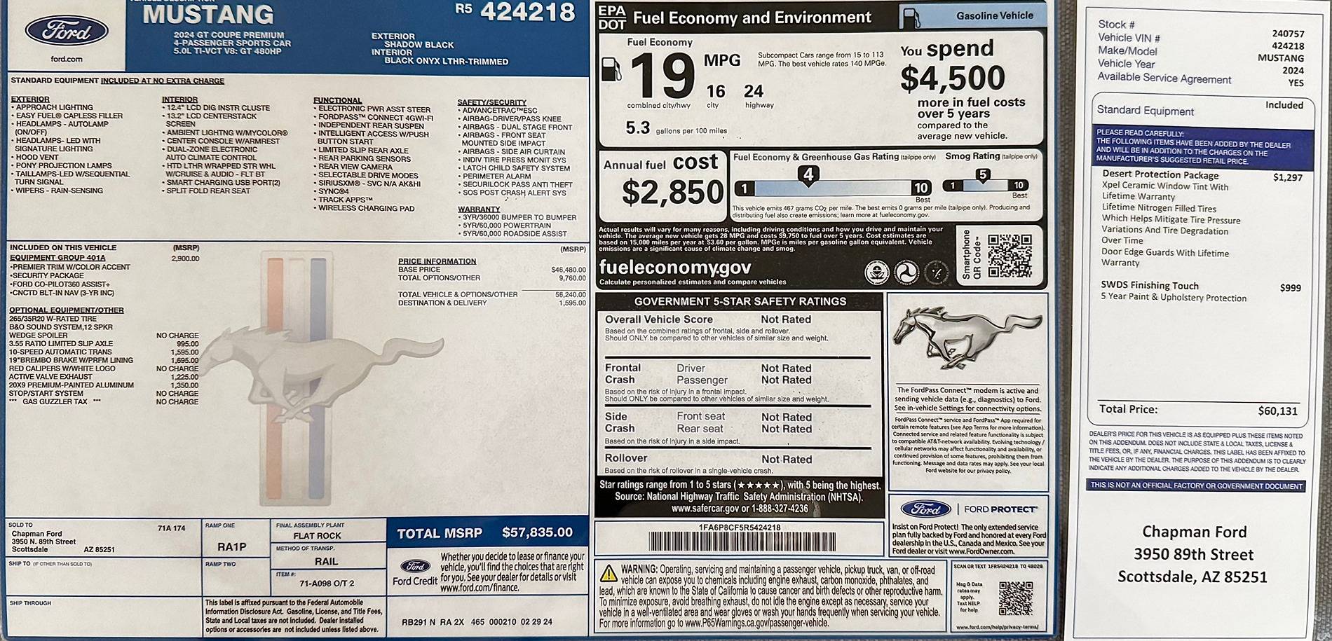 S650 Mustang 2024 Ford Mustang GT Premium - Shadow Black - 10spd Auto IMG_2944