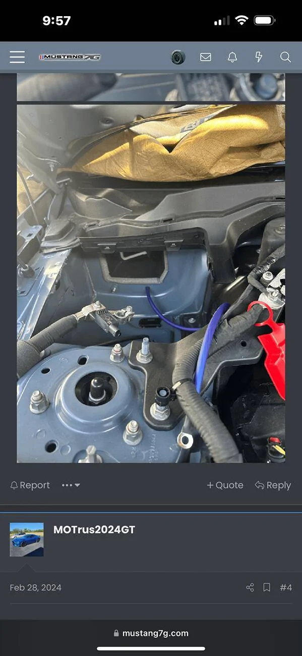 S650 Mustang Where is the Firewall located: Running wire from engine bay to side mirrors IMG_3168