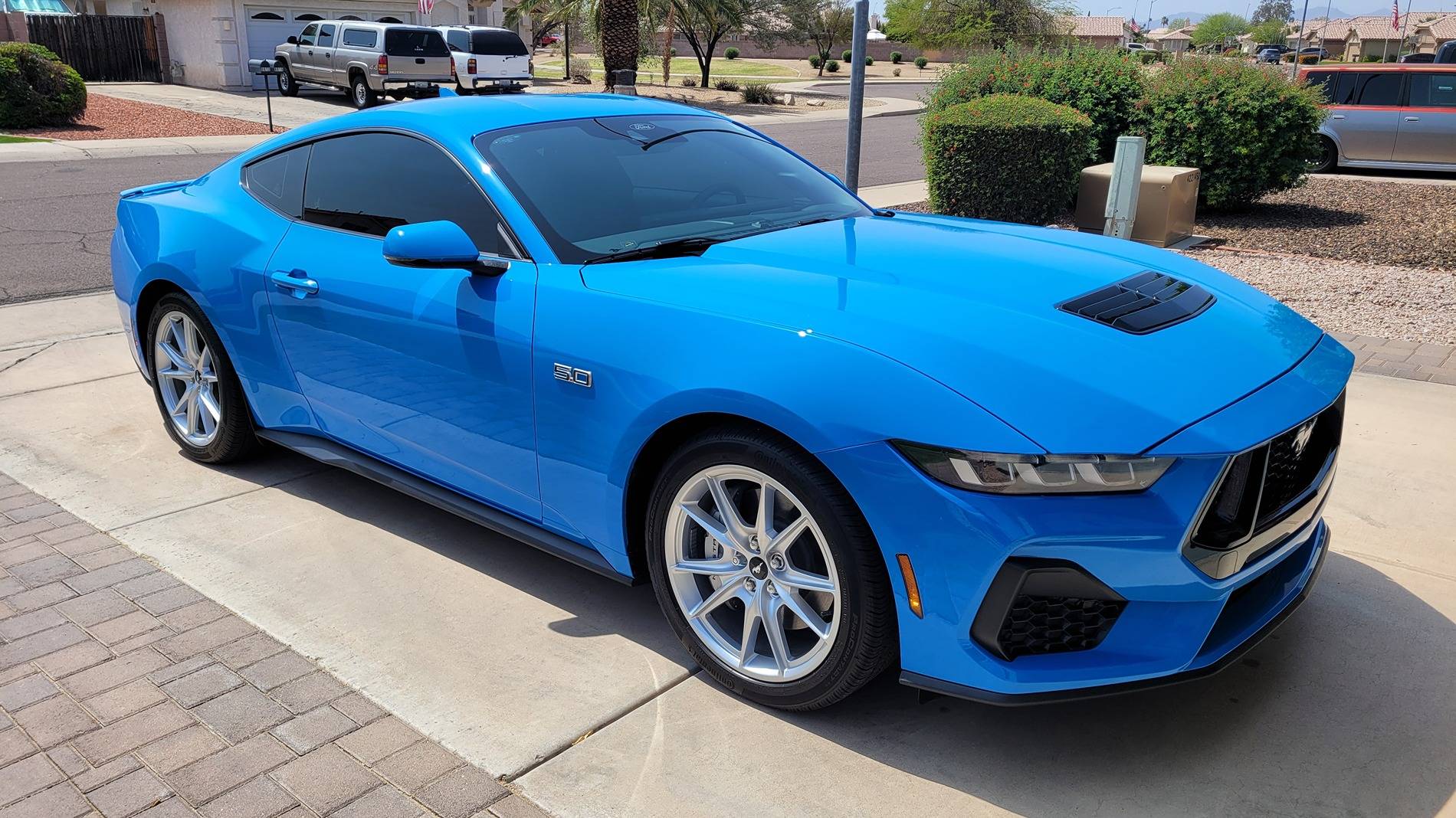 S650 Mustang My twin found me -- 2024 GT Grabber Blue 20250329_121839