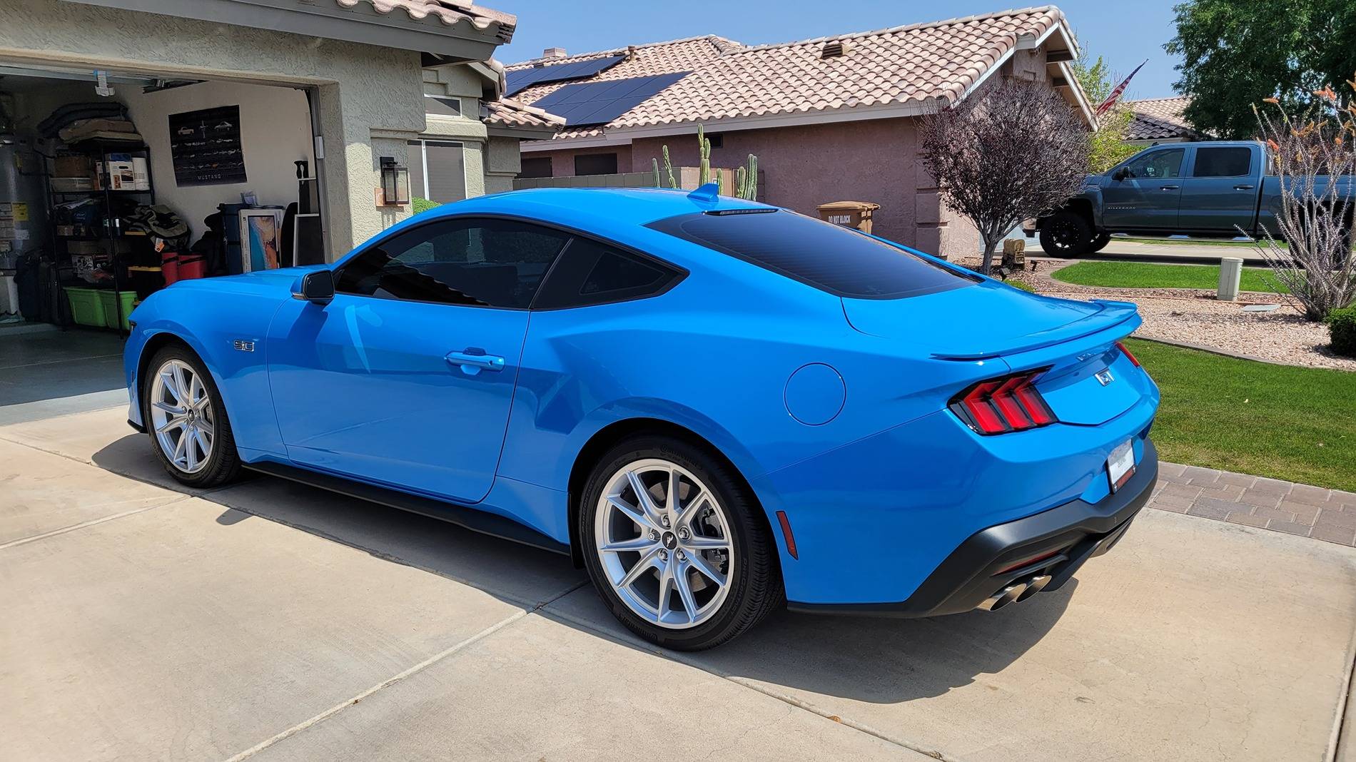 S650 Mustang My twin found me -- 2024 GT Grabber Blue 20250329_121915
