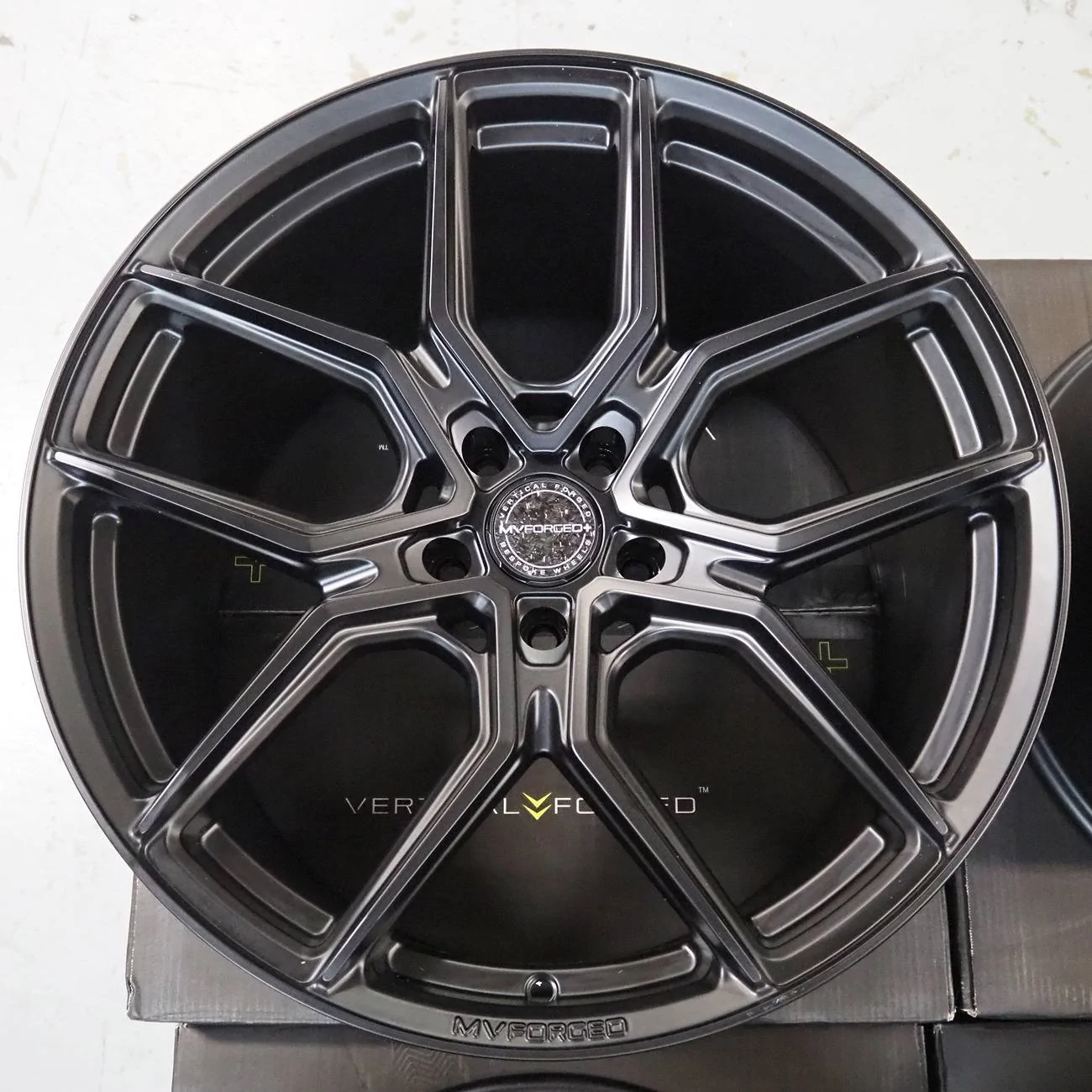 S650 Mustang MV Forged+ MVF5 Vertical Forged Wheels Available in 20 - Vibe Motorsports mv-forged-mvf5-satin-black-c8-wheels-6