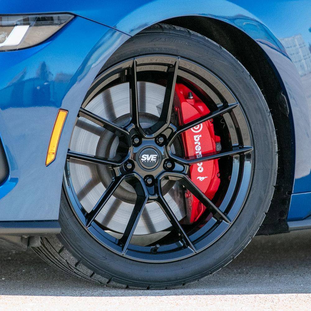 S650 Mustang LMR's 2024 Mustang GT On Black Forged SVE DHP1 Wheels sve-mustang-dhp1-forged-wheel-kit-19x10-11-black-15-25_03afd906
