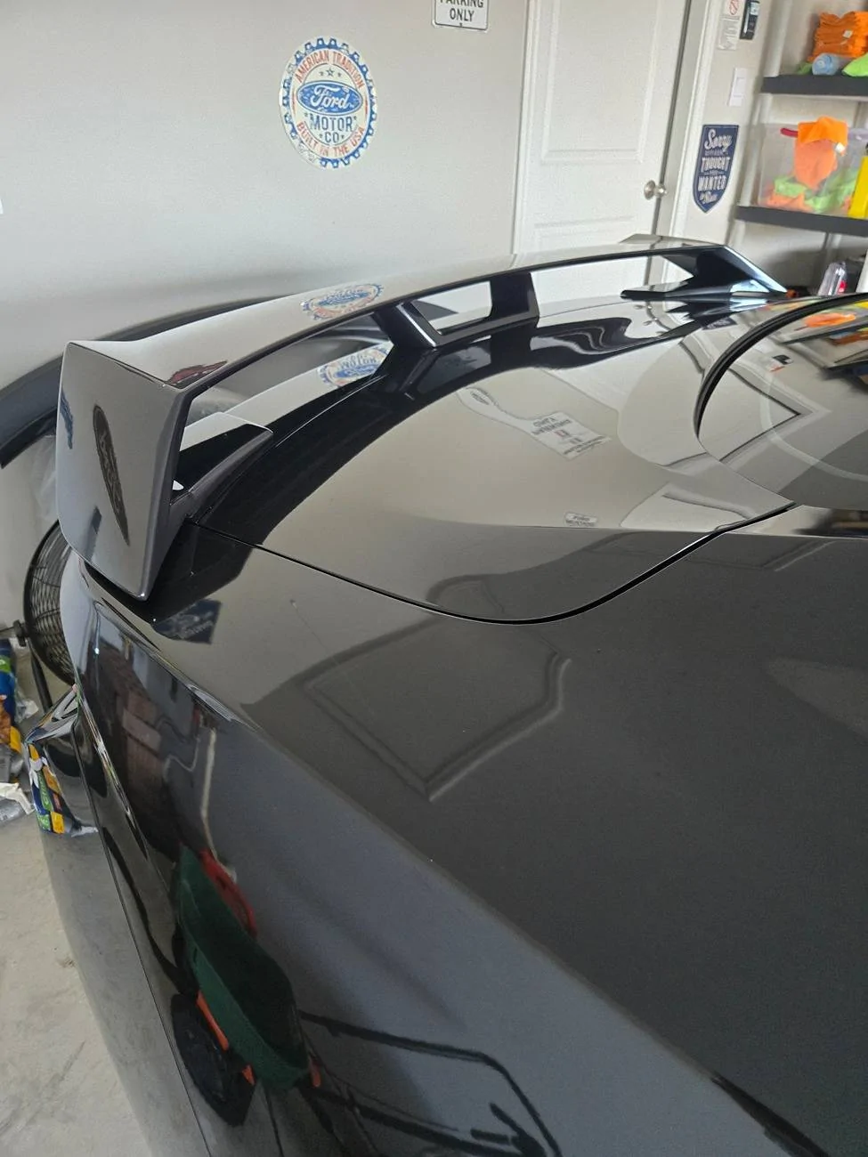 S650 Mustang Changing Spoilers on a 24 GT Premium 20250504_081100