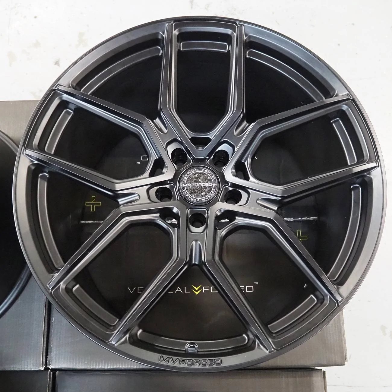 S650 Mustang MV Forged+ MVF5 Vertical Forged Wheels Available in 20 - Vibe Motorsports mv-forged-mvf5-satin-black-c8-wheels-5