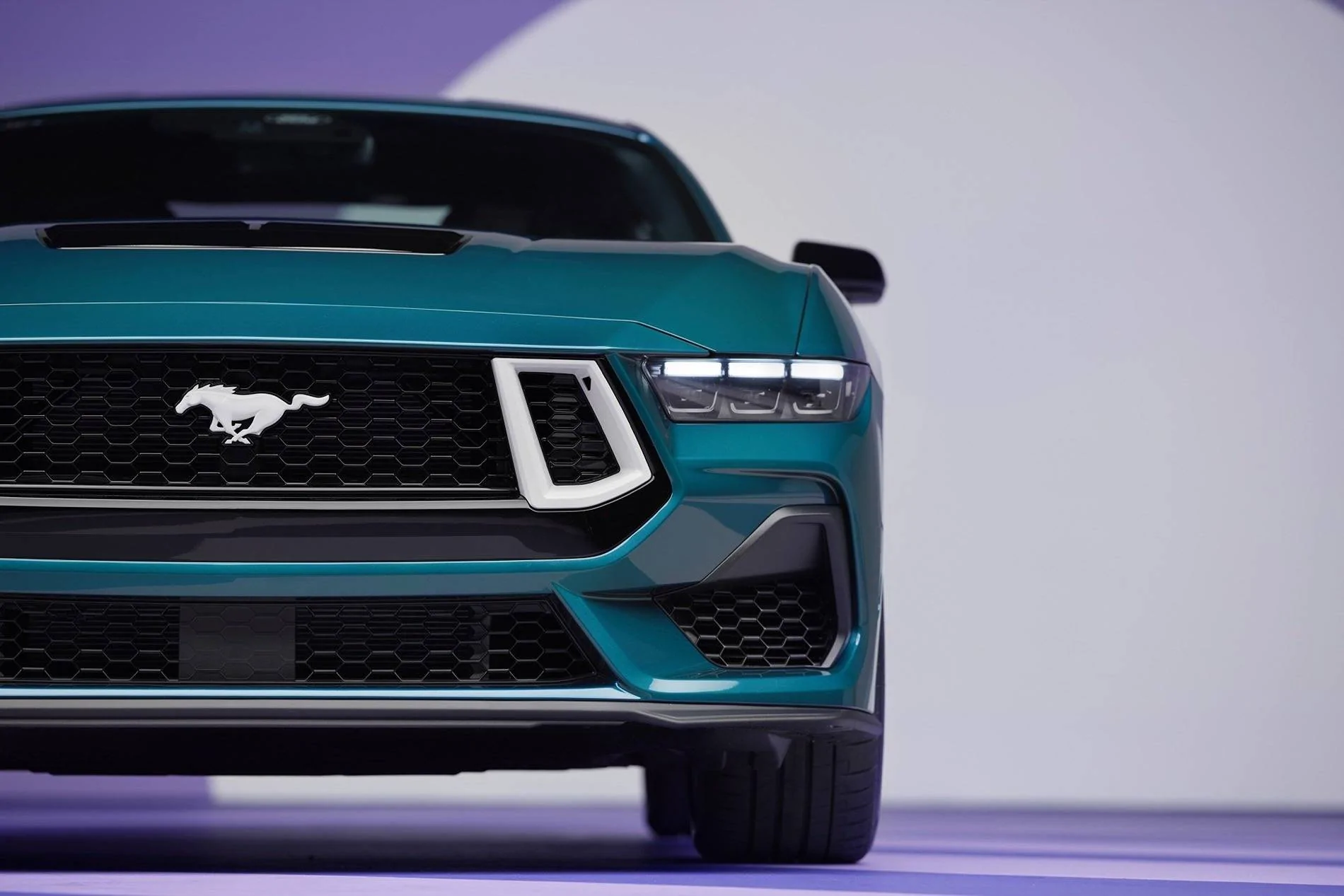 S650 Mustang 2026 FX Package revealed in new Adriatic Blue Metallic color 2026-Ford-Mustang-GT-FX-Package-Reveal-Photos-Exterior-013-front-fascia-DRL-daytime-running-l