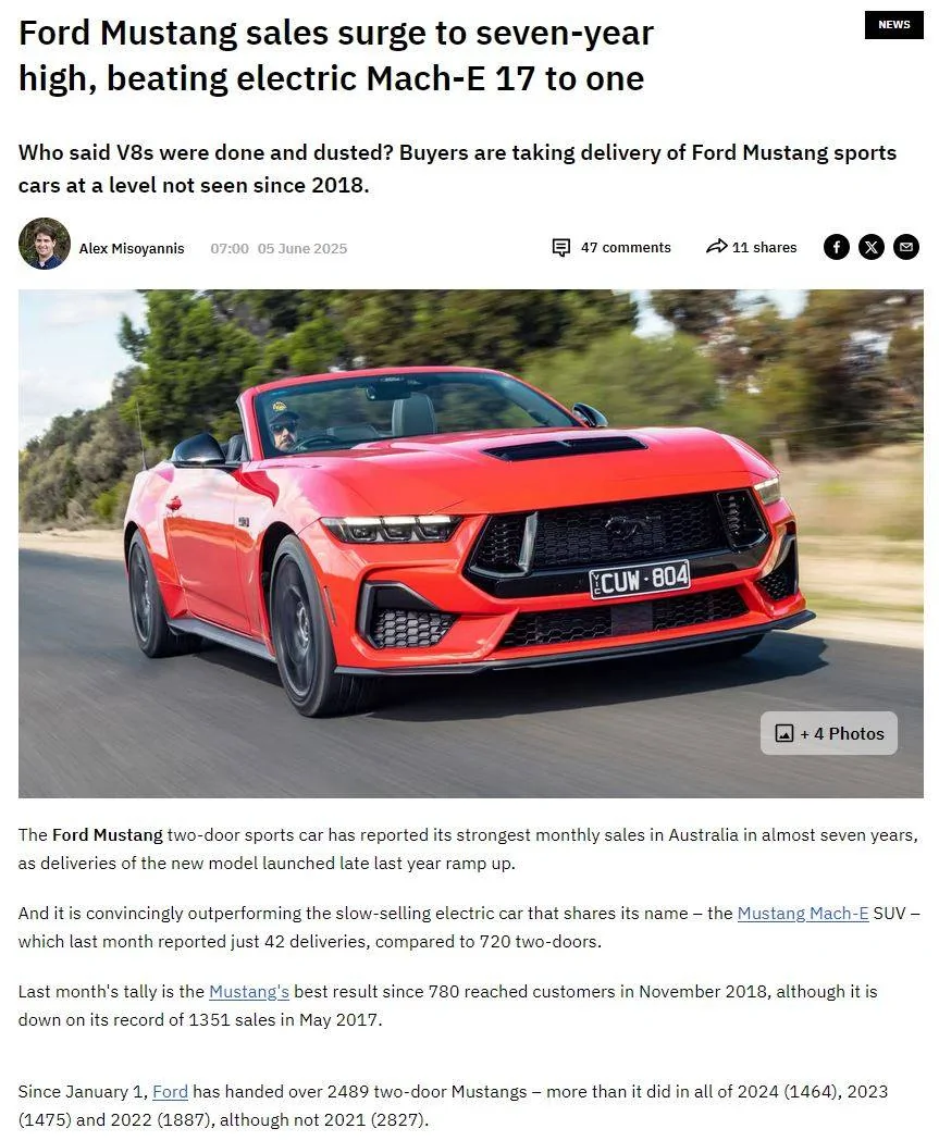 S650 Mustang 2025 Mustang Australia (AU) Captur