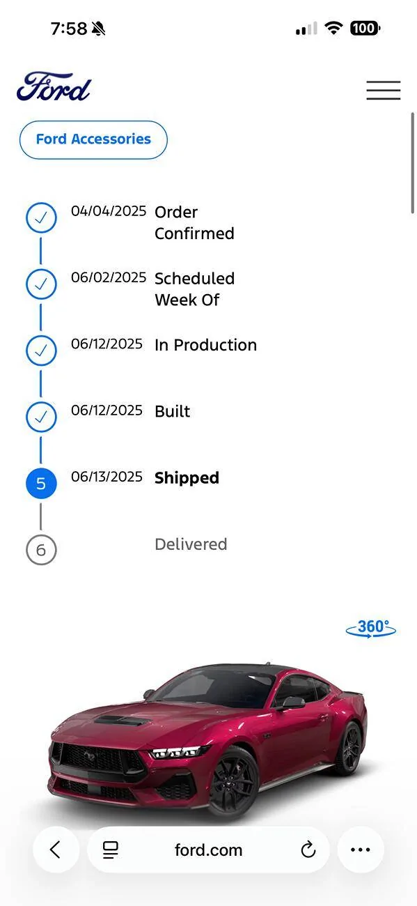 S650 Mustang Anyone who has ordered in the last month or two. When did you order and what was your build date? IMG_2446