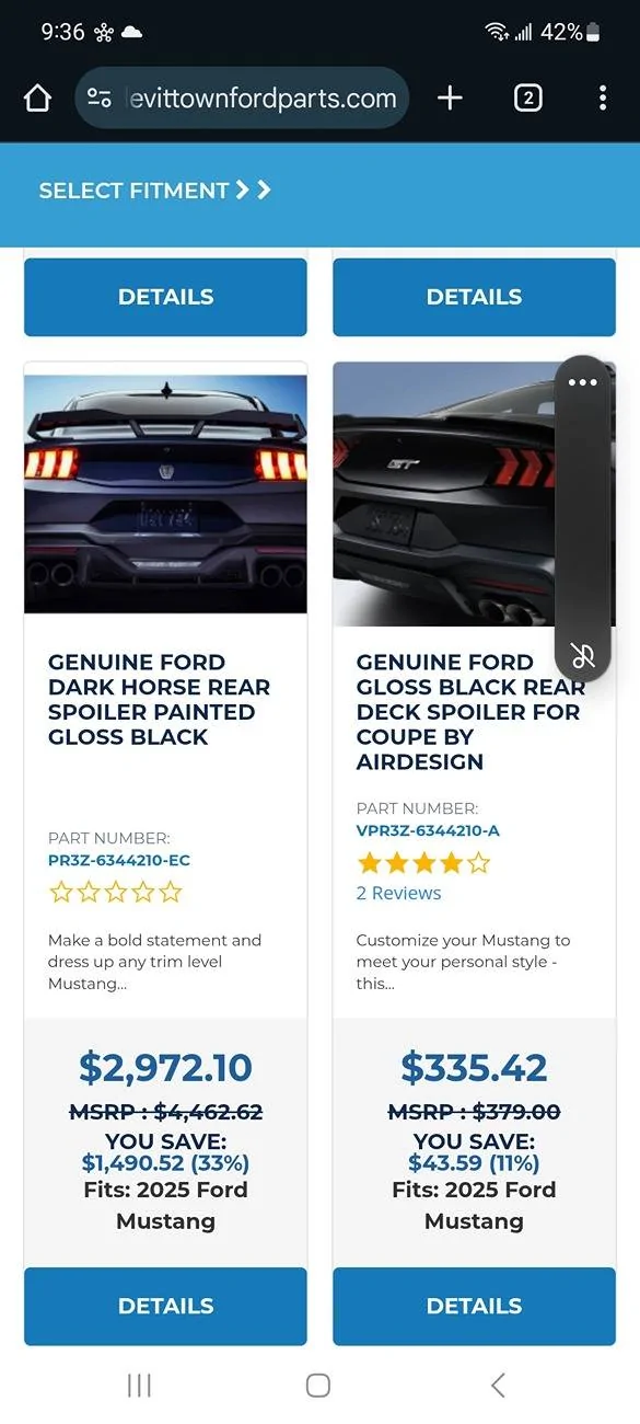 S650 Mustang Small lip-type no-drill spoiler? Screenshot_20250616_213618_Chrom