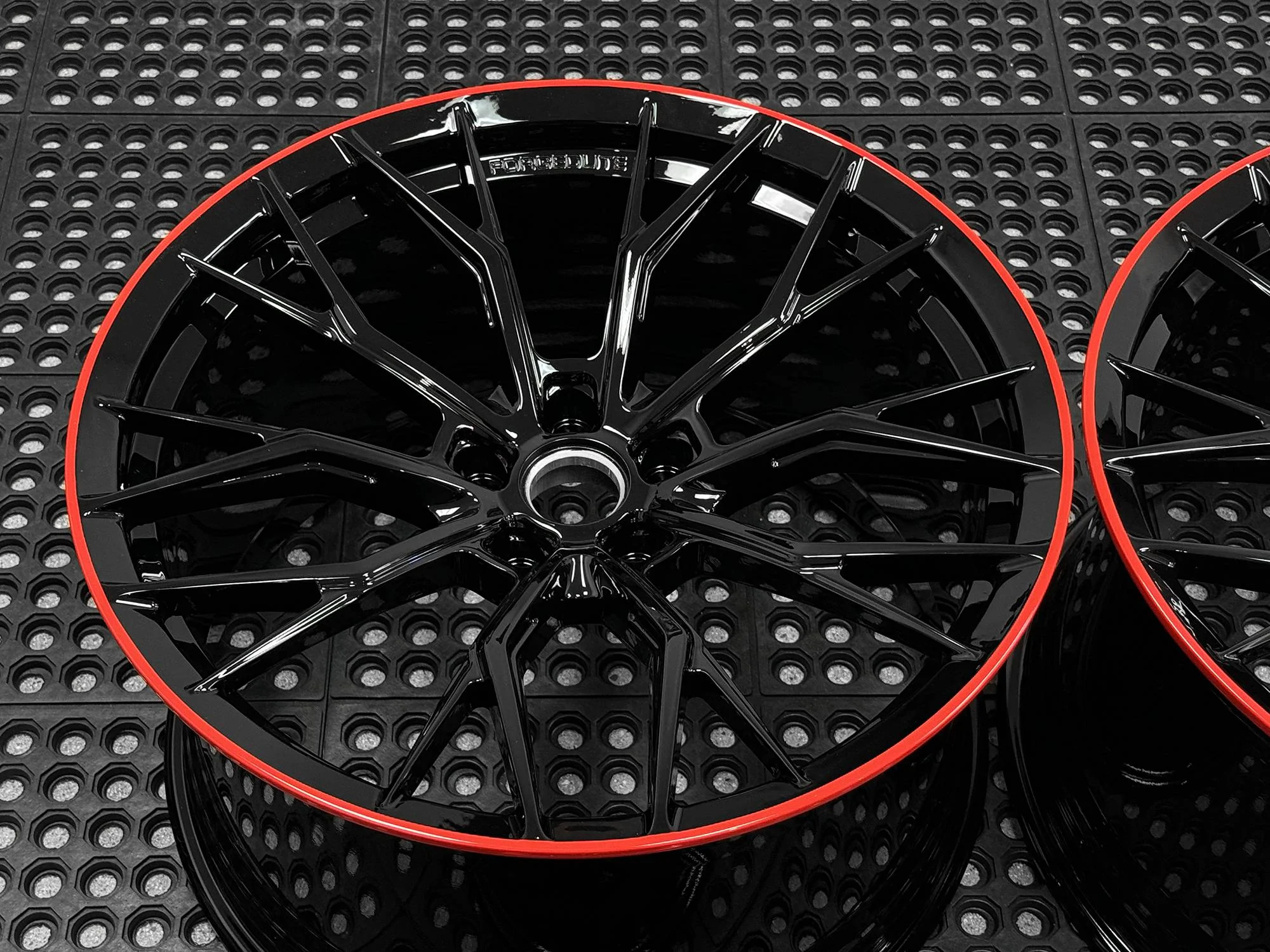 S650 Mustang 19" and 20" Forgedlite Wheels for your S650 Ford Mustang MC11-GLOSS-BLACK-RED-PINSTRIPE-4