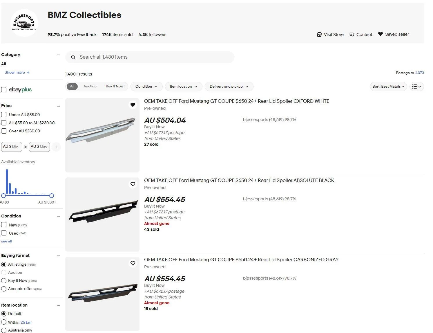 S650 Mustang GT Fastback Rear Wing Spoiler - options? BMZ