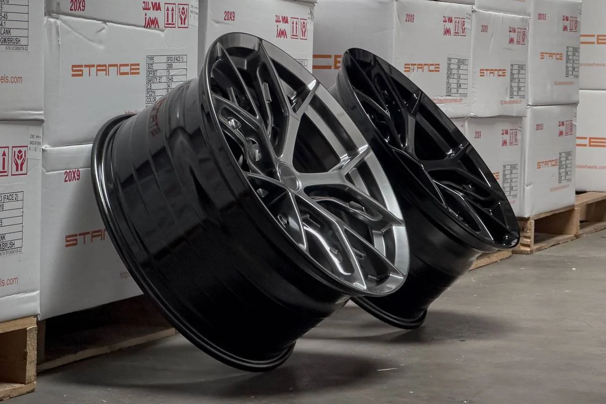 S650 Mustang All New Stance SF14 Lightweight Wheels with Pockets - Vibe Motorsports STANCEWHEELS_SF14_HYPER_BLACK_GLOSS_BLACK_6