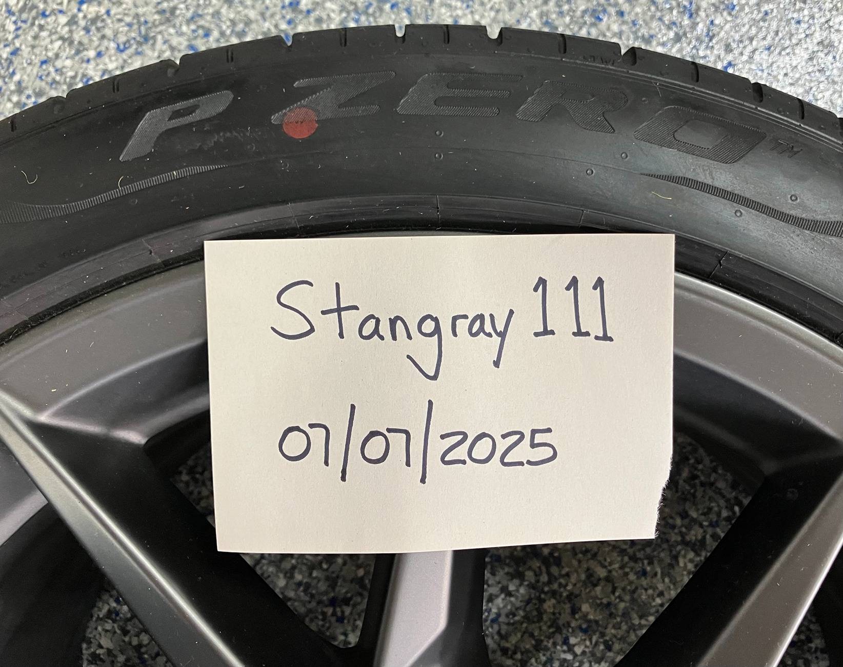 S650 Mustang 2025 Darkhorse Wheels & Tires mounted/balanced at factory IMG_3638