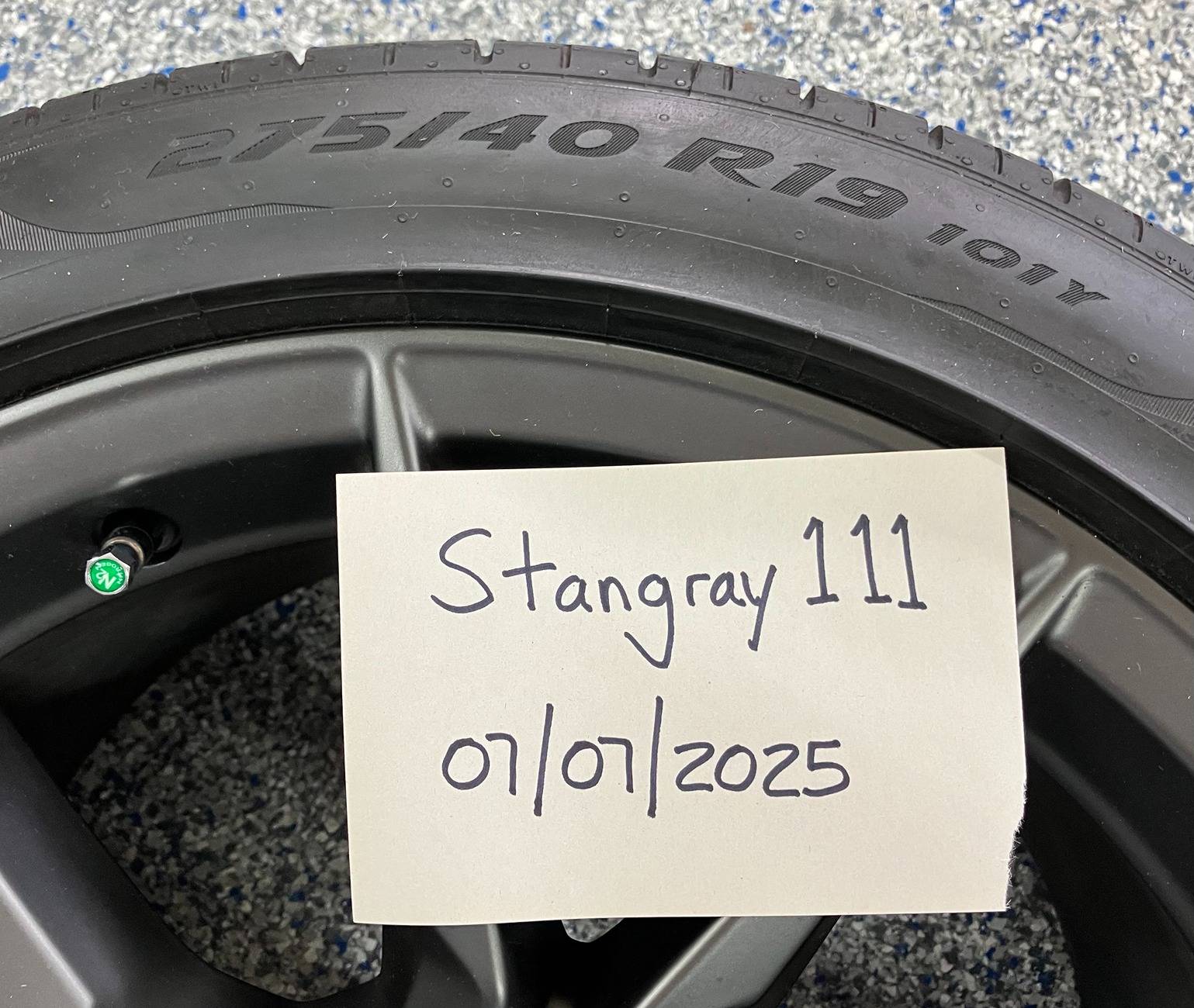 S650 Mustang 2025 Darkhorse Wheels & Tires mounted/balanced at factory IMG_3637