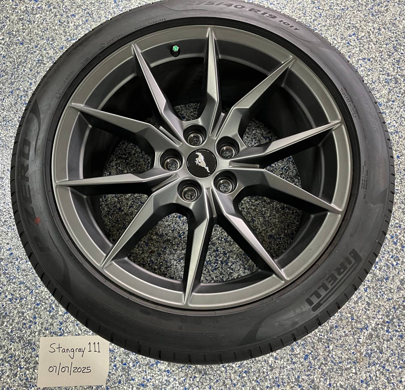 S650 Mustang 2025 Darkhorse Wheels & Tires mounted/balanced at factory IMG_3636