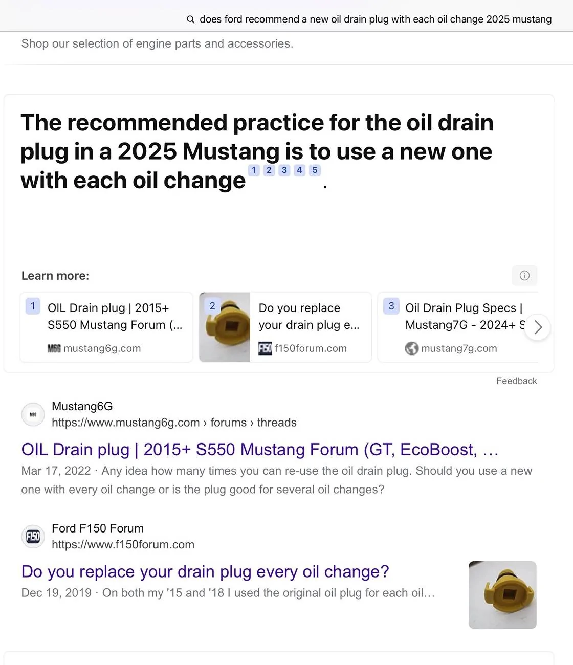 S650 Mustang Best oil and oil filter for Mustang GT Premium 2024 IMG_7283