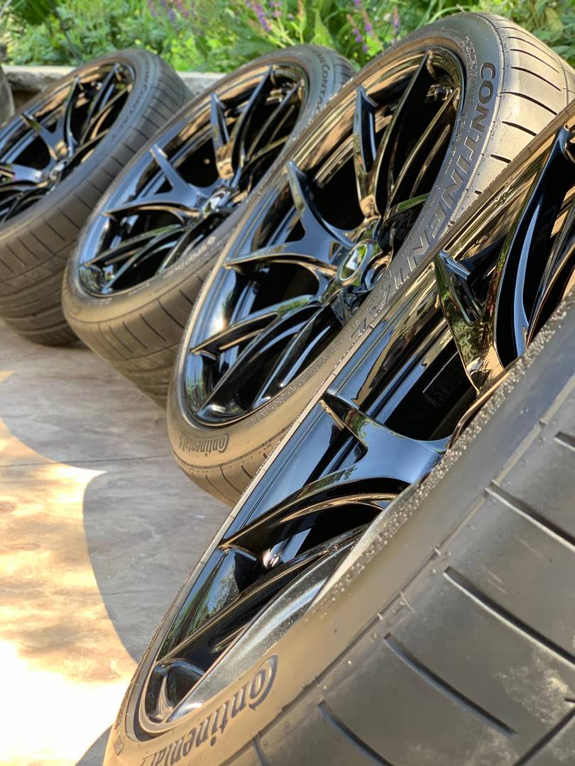 S650 Mustang 19x11 Vorsteiner VFN 501's with 305/30/19 Conti Extreme Contact tires, spacers, bolts IMG_6844