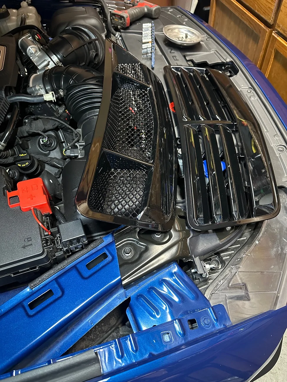 S650 Mustang Install of Shelby style hood vent with thermal pics IMG_2494