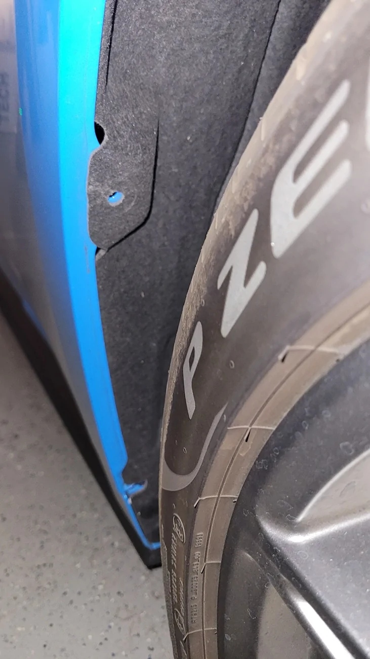 S650 Mustang Anyone know what the correct replacement push pin clips are for the wheel well panels? 20250809_214336
